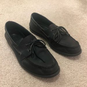 Men’s Black Leather Sperrys